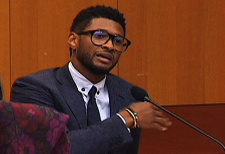 Usher si na súde poplakal