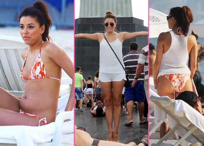 Eva Longoria dovolenkuje a pom�ha